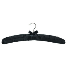 Black Padded Wooden Clothes Hangers With Beads - Extra Strong - 46cm