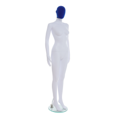 Female White & Blue Egg-Head Mannequin