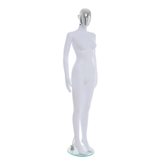 Female White & Chrome Egg-Head Mannequin