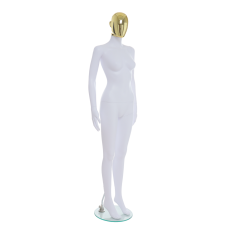 Female White & Gold Egg-Head Mannequin