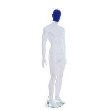 Male White & Blue Egg-Head Mannequin