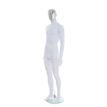 Male White & Chrome Egg-Head Mannequin