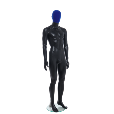 Male Matt Black & Blue Egg-Head Mannequin