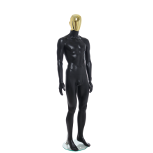 Male Matt Black & Gold Egg-Head Mannequin