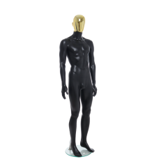 Male Matt Black & Gold Egg-Head Mannequin